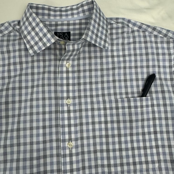 Jos. A. Bank Other - Jos. A. Bank Gray Men Plaid Button Down Shirt Size Large